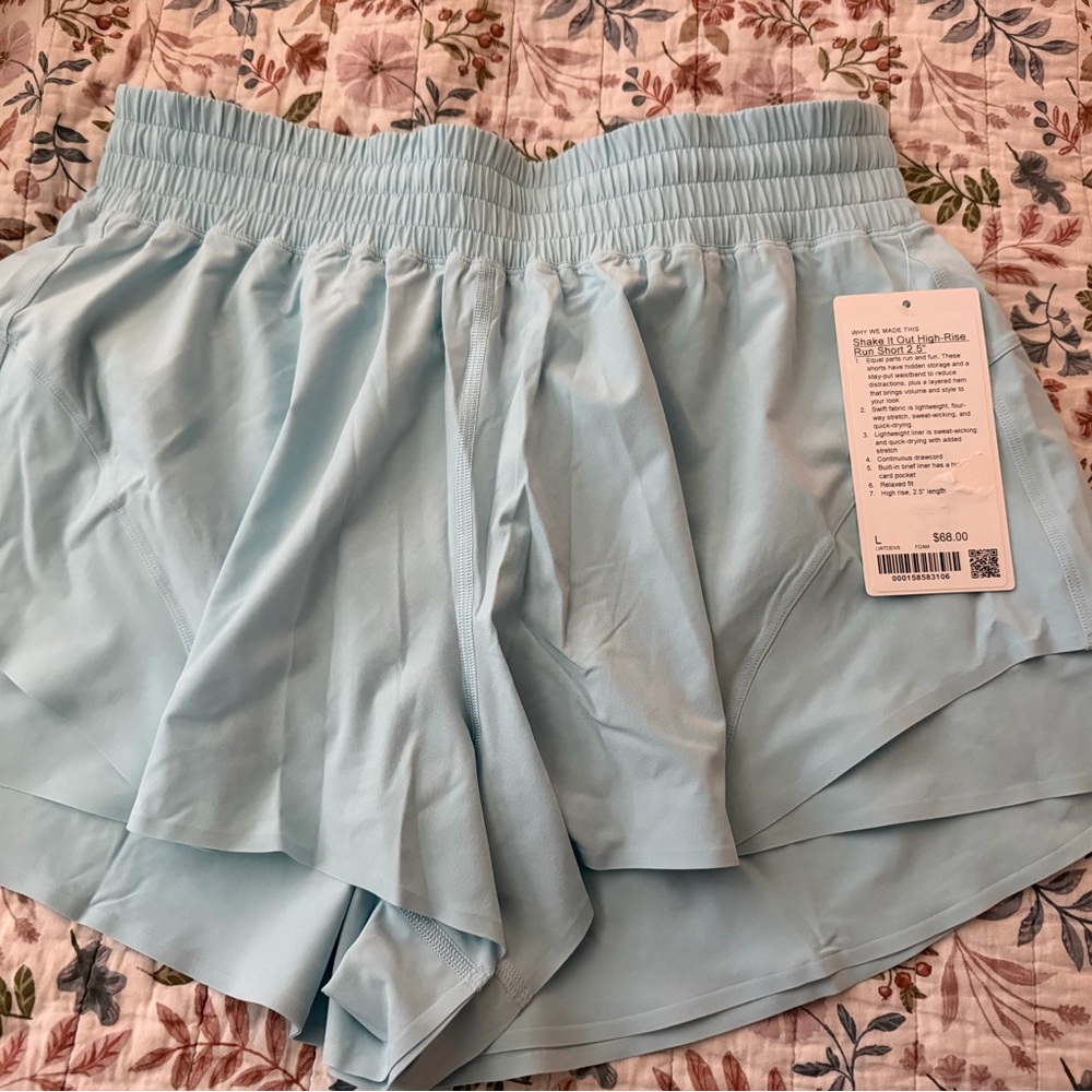 lululemon athletica Pale Blue Layered Running Shorts